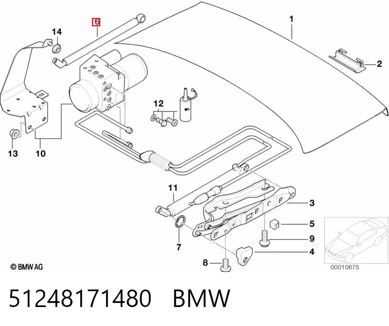 51248171480 BMW Amortecedor de tampa de porta-malas (de 3ª/5ª porta traseira)