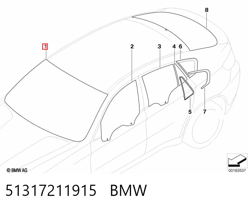  Pára-brisas BMW X6 SUV (E71) (2008 - 2014) 
