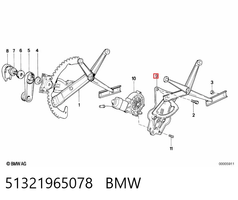 AC294 Magneti Marelli Mecanismo de acionamento de vidro da porta dianteira direita