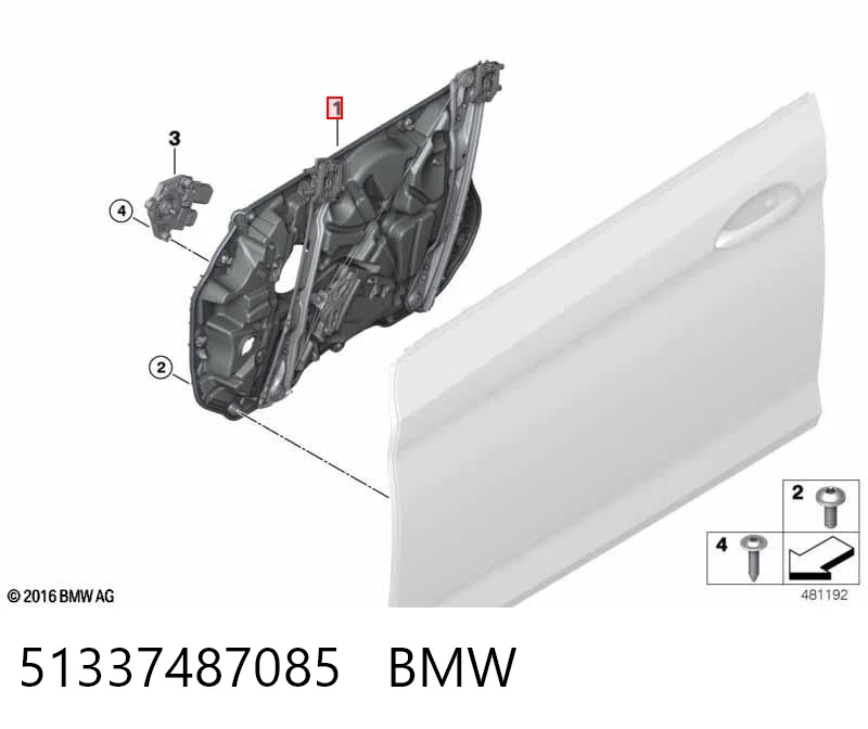 51337487085 BMW Mecanismo de acionamento de vidro da porta dianteira esquerda