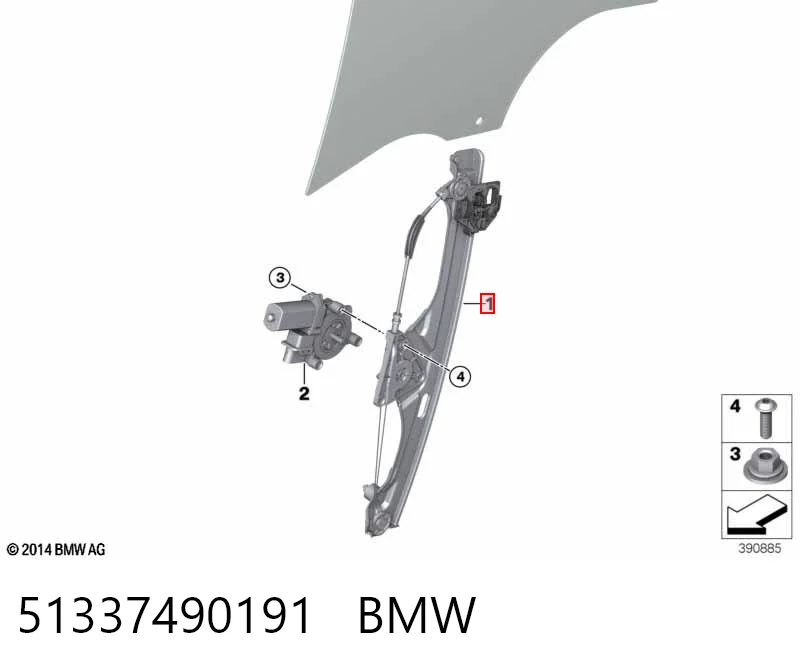 Mecanismo de acionamento de vidro da porta dianteira esquerda BMW 2  F45 ao melhor preço