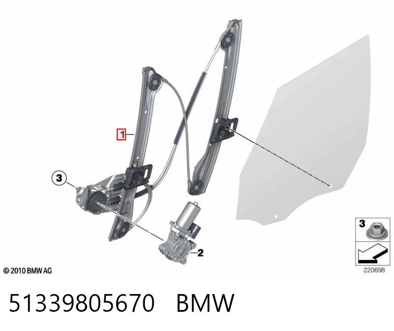Mecanismo de acionamento de vidro da porta dianteira direita Mini COUNTRYMAN  R60 ao melhor preço