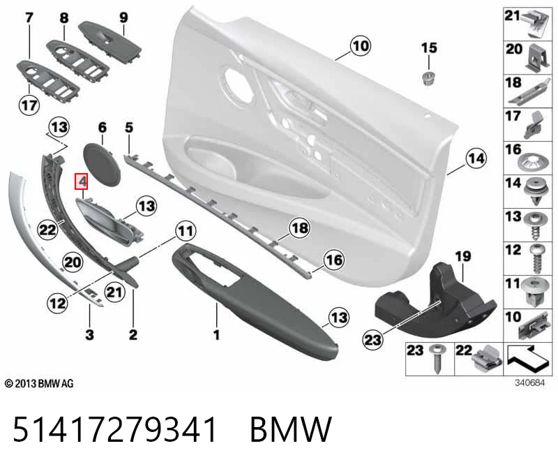 51417279341 BMW Maçaneta externa dianteira/traseira da porta esquerda