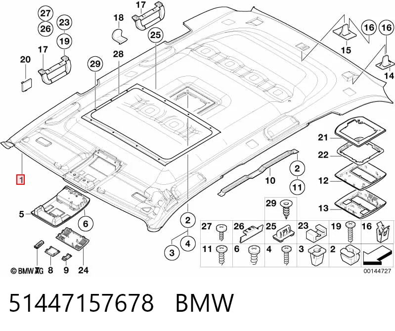 Revestimento do teto BMW X5  E53 ao melhor preço