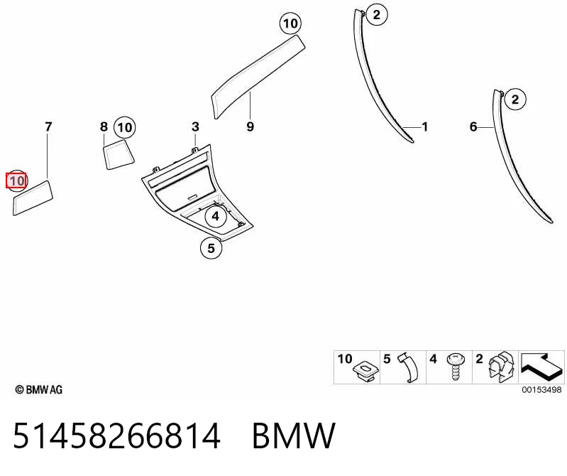51458266814 BMW Porca cativa para parafuso auto-roscante