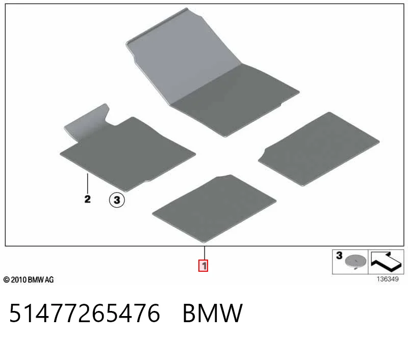 Tapetes dianteiros + traseiros, kit BMW 3  E90