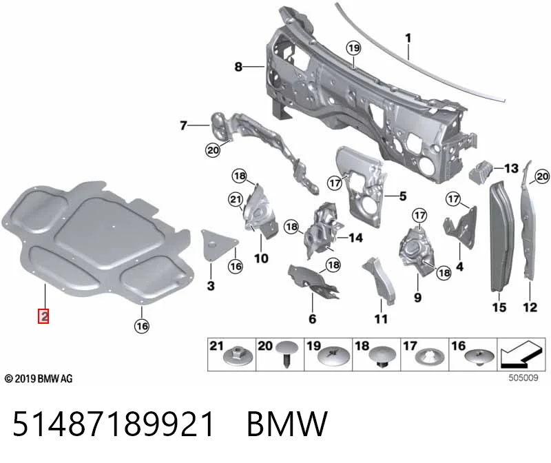 Isolamento de ruído da capota BMW X5  G05, F95