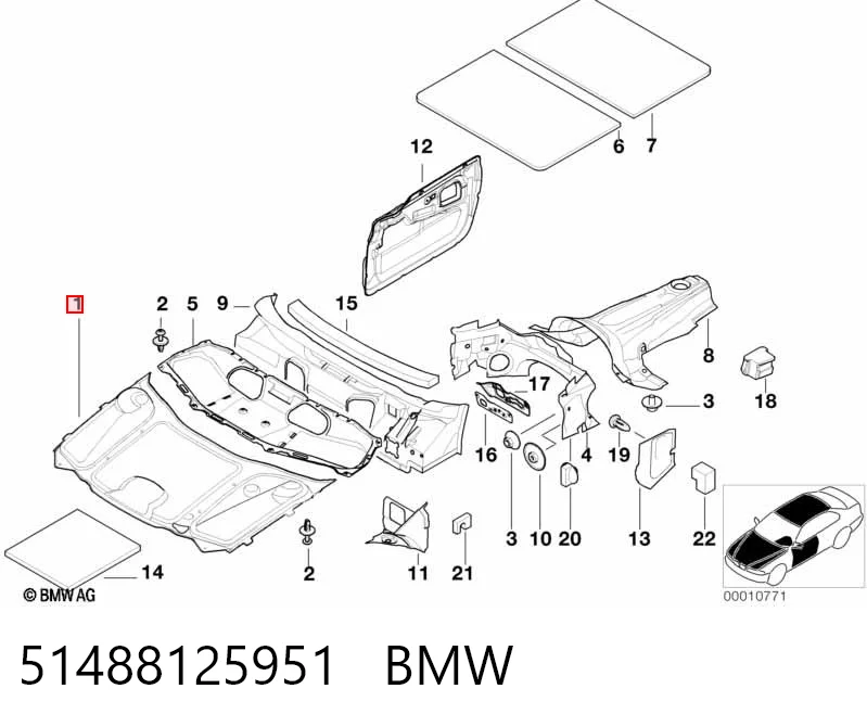 Isolamento de ruído da capota para BMW 7  E38