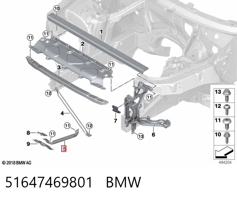 51647469801 BMW Barra estabilizadora da carroçaria