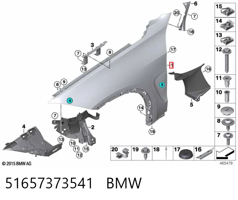 51657373541 BMW Pára-lama dianteiro esquerdo