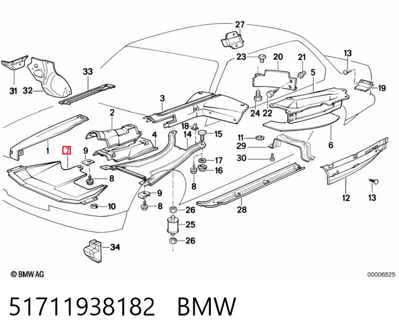 Proteção de motor, de panela (da seção de motor) BMW 5  E34 ao melhor preço