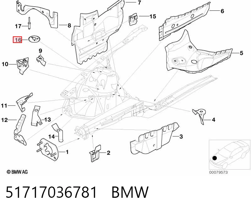 51717036781 BMW Consola superior de suporte dianteiro de amortecedor