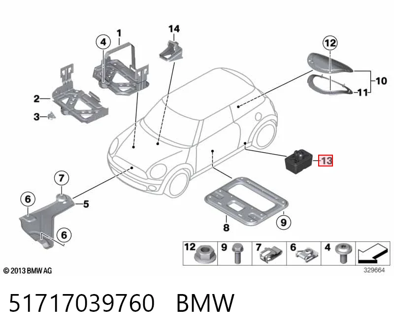 51717039760 BMW Coxim do macaco inferior (suporte de plataforma elevatória)