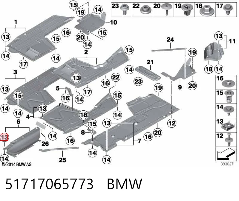 51717065773 BMW Porca cativa para parafuso auto-roscante