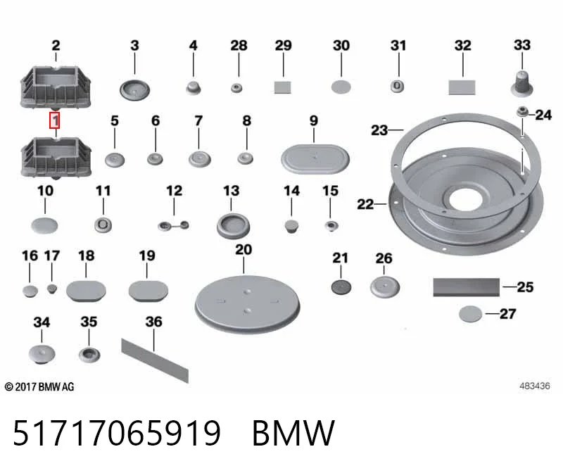 51717065919 BMW Coxim do macaco inferior (suporte de plataforma elevatória)