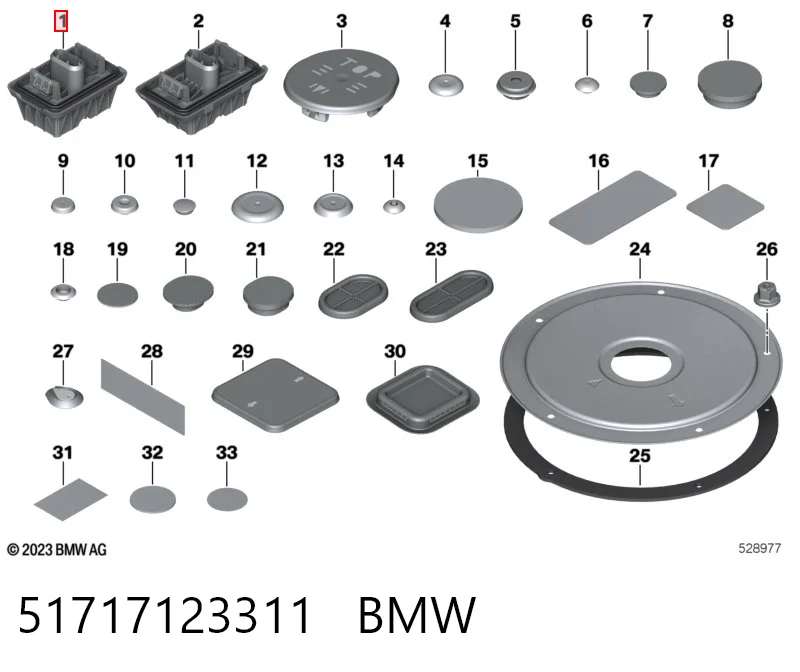 51717123311 BMW Coxim do macaco inferior (suporte de plataforma elevatória)