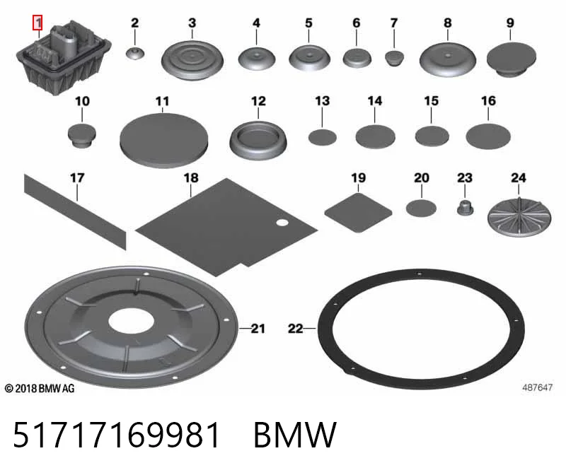 51717169981 BMW Coxim do macaco inferior (suporte de plataforma elevatória)
