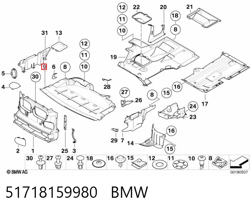 Proteção de motor, de panela (da seção de motor) BMW 5  E39 ao melhor preço