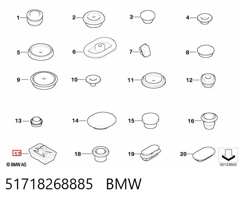 51718268885 BMW Coxim do macaco inferior (suporte de plataforma elevatória)