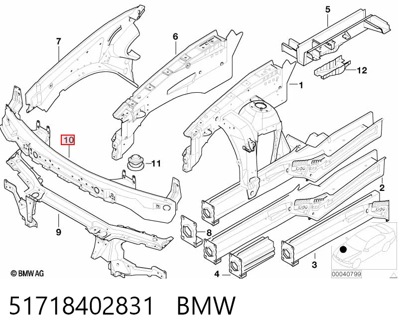 Reforçador do pára-choque dianteiro BMW X5  E53 ao melhor preço
