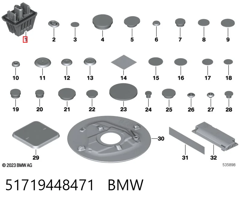 51719448471 BMW Coxim do macaco inferior (suporte de plataforma elevatória)