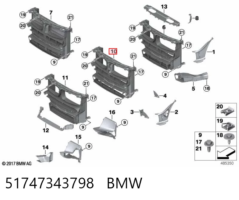 51747343798 BMW Conduto de ar (defletor) do radiador
