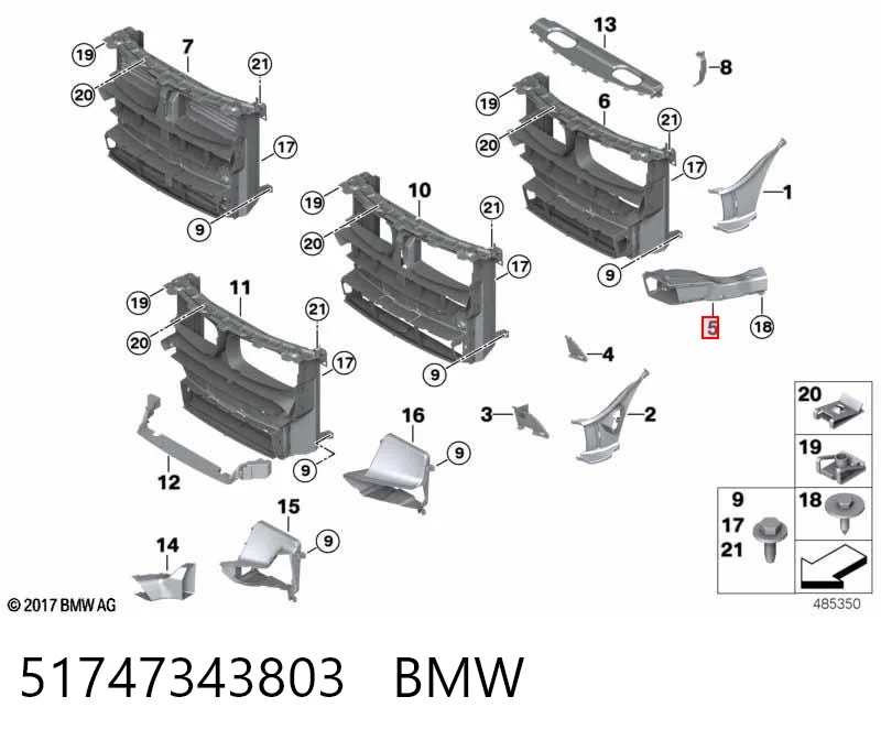 51747343803 BMW Conduto de ar do freio de disco esquerdo