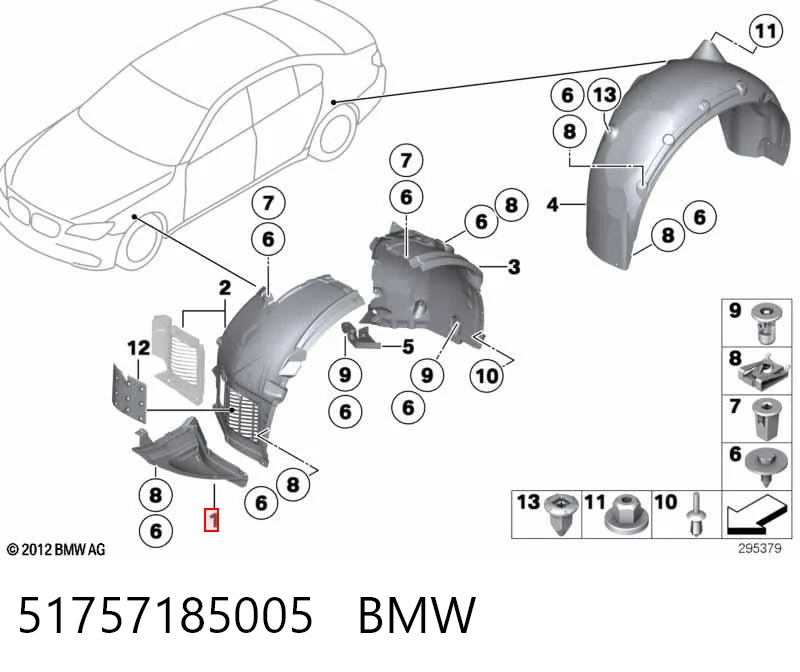 51757185005 BMW Proteção esquerda do pára-choque dianteiro