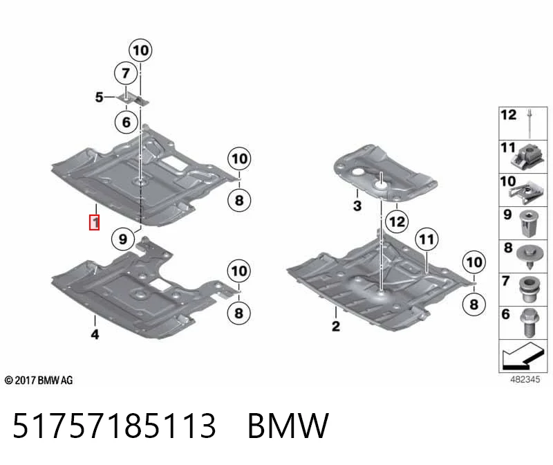51757185113 BMW Proteção de motor, de panela (da seção de motor)