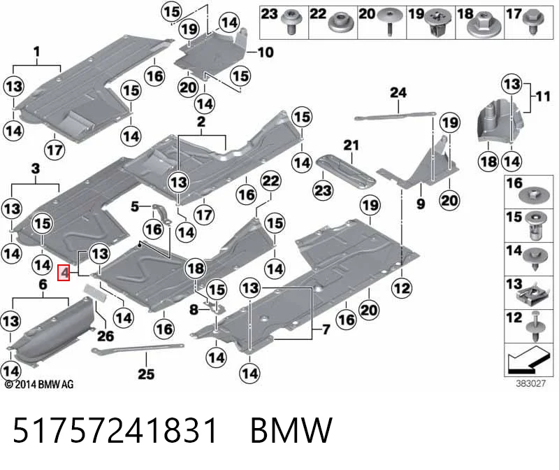 51757241831 BMW Proteção de fundo esquerda