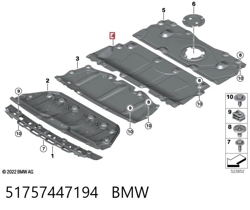 51757447194 BMW Proteção de motor, de panela (da seção de motor)