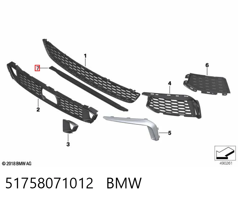 51758071012 BMW Spoiler do pára-choque dianteiro