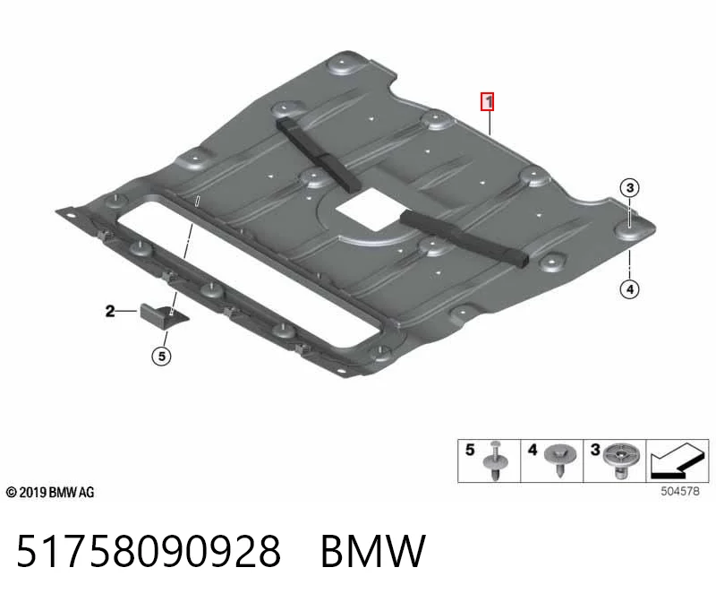 51758090928 BMW Proteção de motor, de panela (da seção de motor)