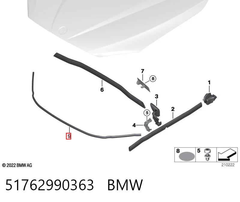 51762990363 BMW Vedação da capota