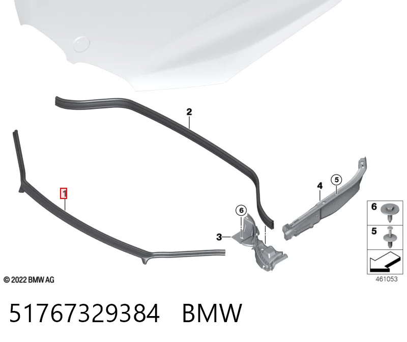 51767329384 BMW Vedação da capota