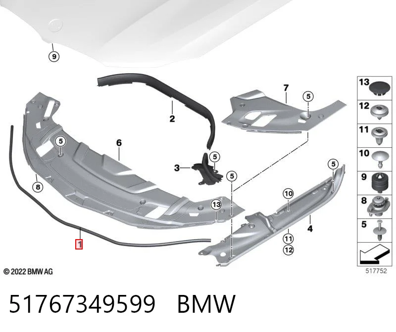 51767349599 BMW Vedação da capota