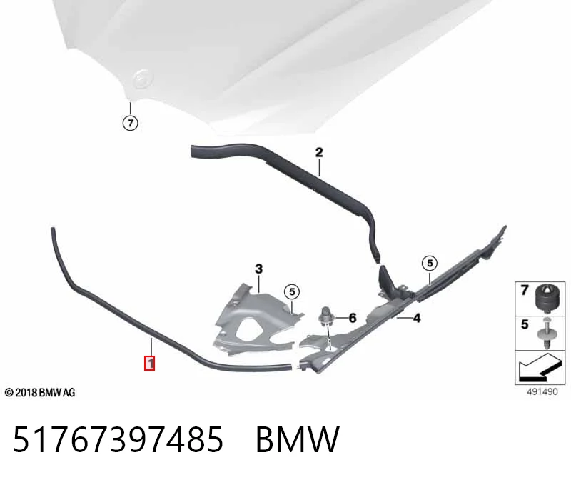 51767397485 BMW Vedação da capota