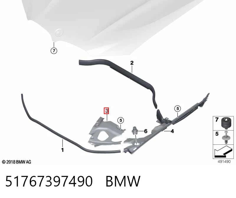 51767397490 BMW Proteção de motor direito