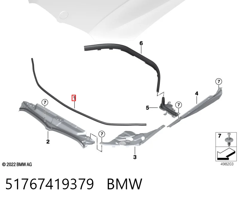 51767419379 BMW Vedação da capota