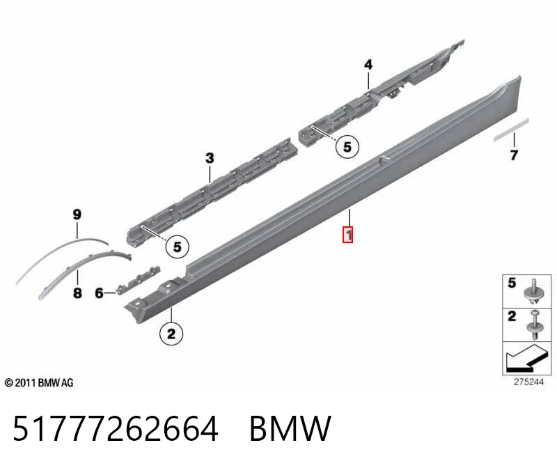 7262664 BMW Acesso externo direito