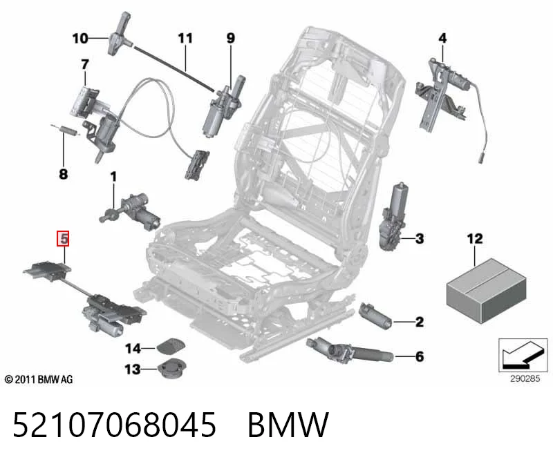 52107068045 BMW Motor de acionamento de regulação de assento