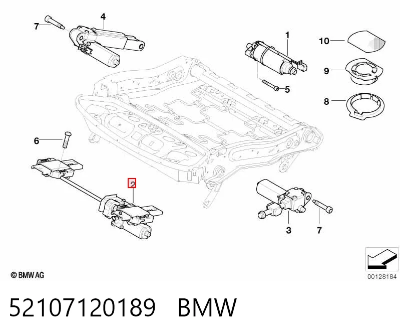 52107120189 BMW Motor de acionamento de regulação de assento