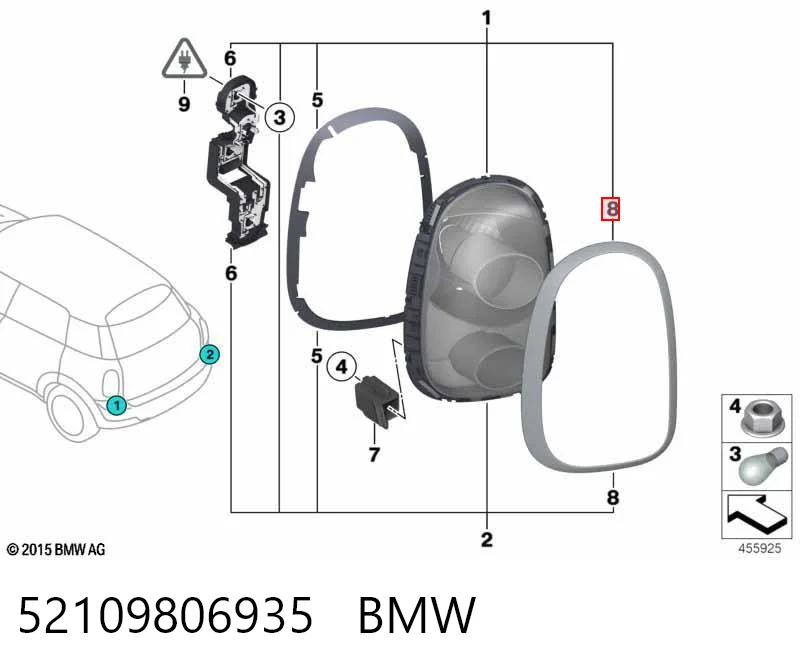 52109806935 BMW Lanterna traseira esquerda
