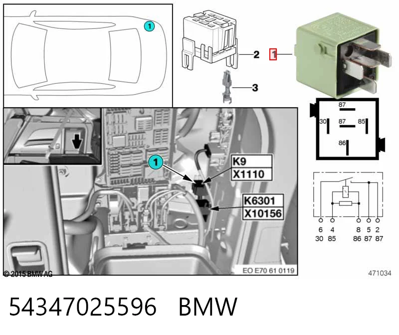 54347025596 BMW Relê de pisca-pisca