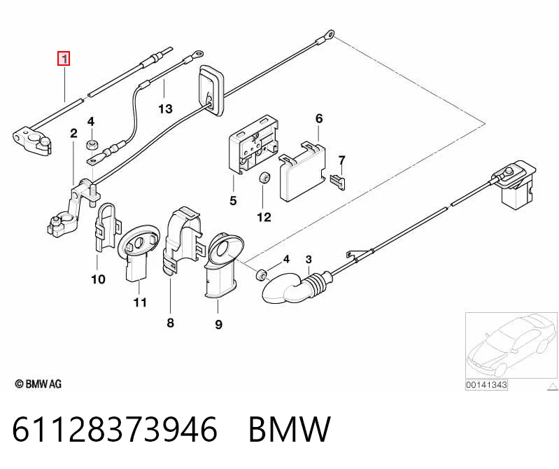 61128373946 BMW Borne de bateria recarregável (PILHA)