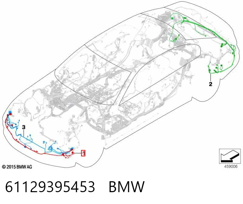 61129395453 BMW Cabo (fio) de sensor de estacionamento do pára-choque dianteiro