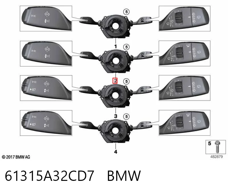 Comutador instalado na coluna da direção, montado para BMW 1  F20