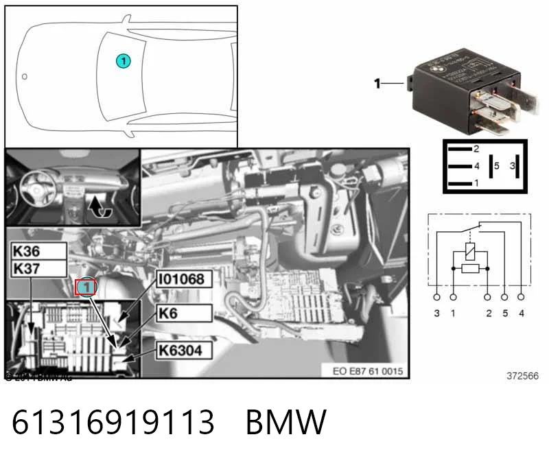 61316919113 BMW Relê elétrico multifuncional