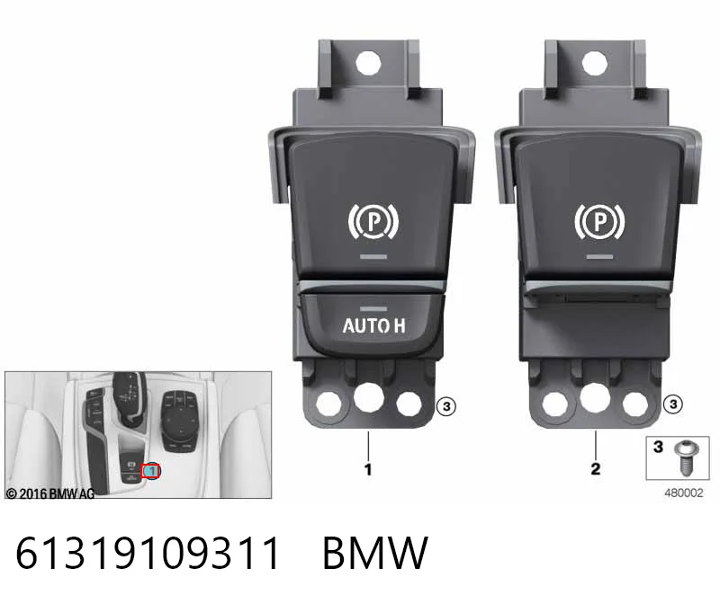 61319109311 BMW Tecla do freio de estacionamento eletromecânico