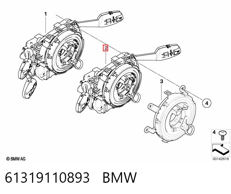  Comutador instalado na coluna da direção, montado BMW X5 SUV (E70) (2007 - 2013) 
